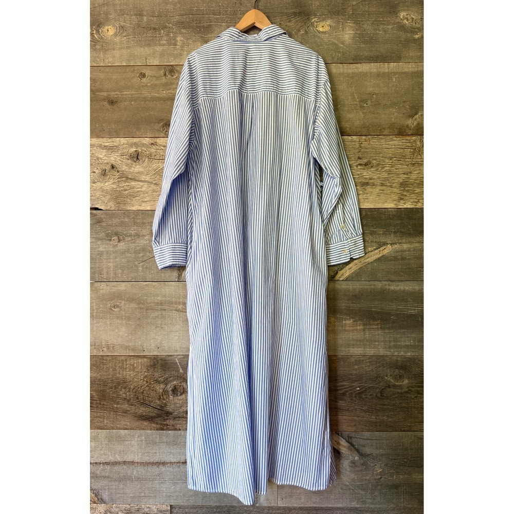 Universal Thread Striped Cotton Maxi Shirt Dress XXL Blue White Coastal Hamptons - Picture 10 of 13